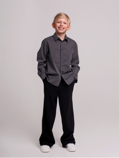 Брюки широкие для мальчика черные BRN0713  