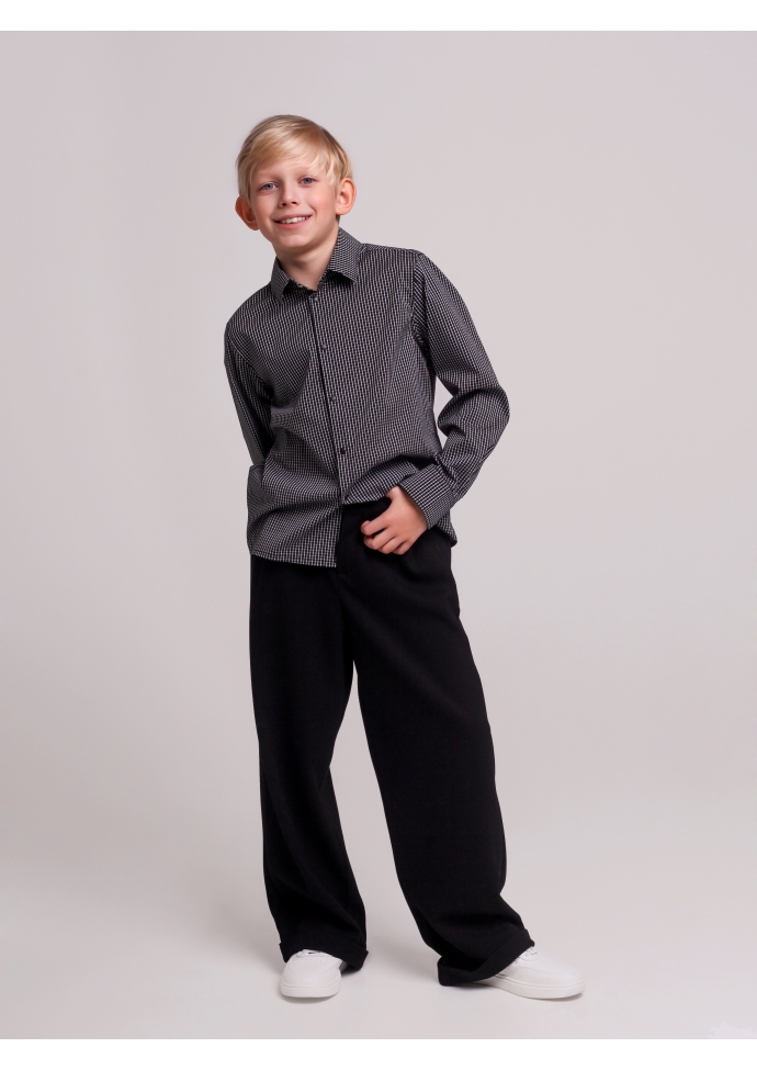Брюки широкие для мальчика черные BRN0713  