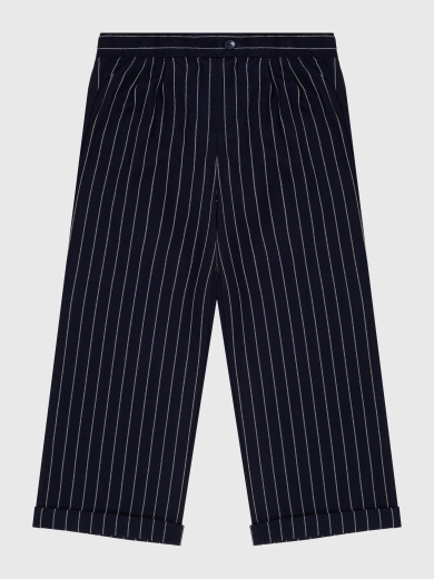 Брюки широкие для мальчика синие с полоской BRN0718