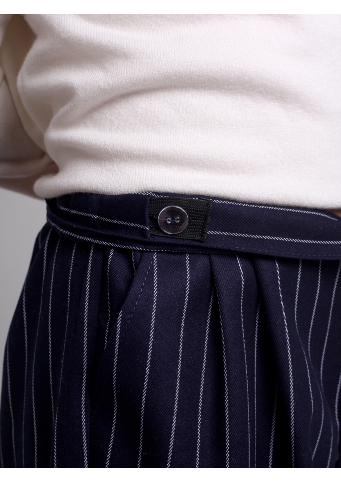 Брюки широкие для мальчика синие с полоской BRN0718