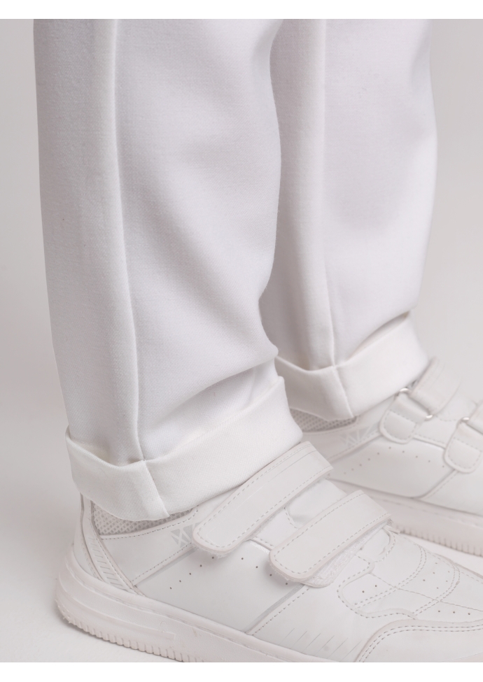 Брюки классические для мальчика белые BRN0914