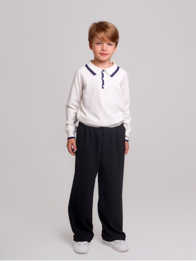 Брюки широкие для мальчика черный графит BRNW705