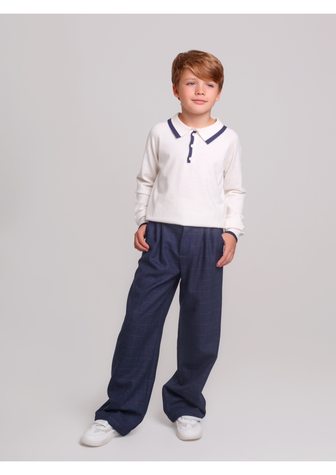 Брюки широкие для мальчика темно-синие BRN0783