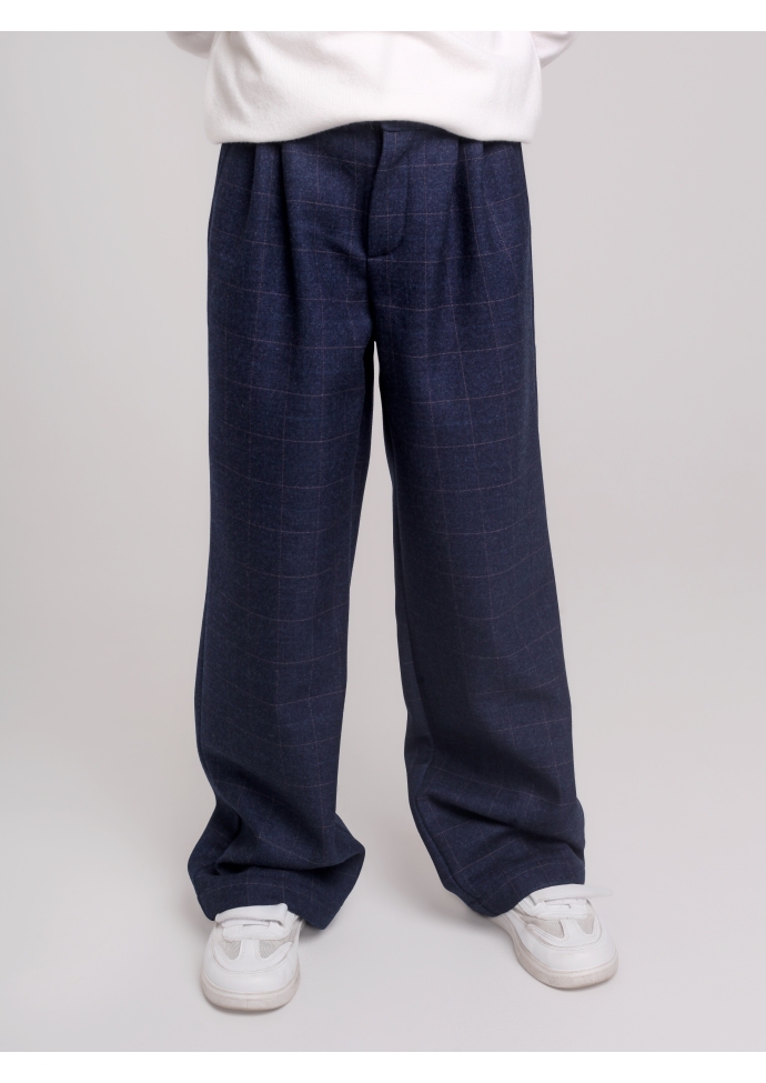 Брюки широкие для мальчика темно-синие BRN0783