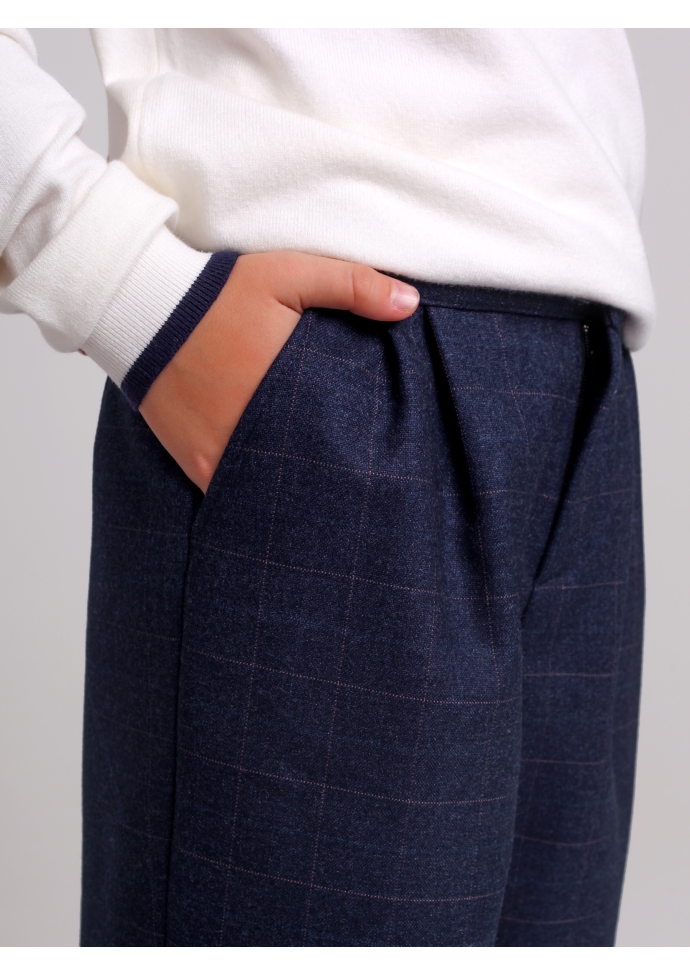 Брюки широкие для мальчика темно-синие BRN0783