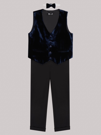 Костюм для мальчика синий бархат KCN0502