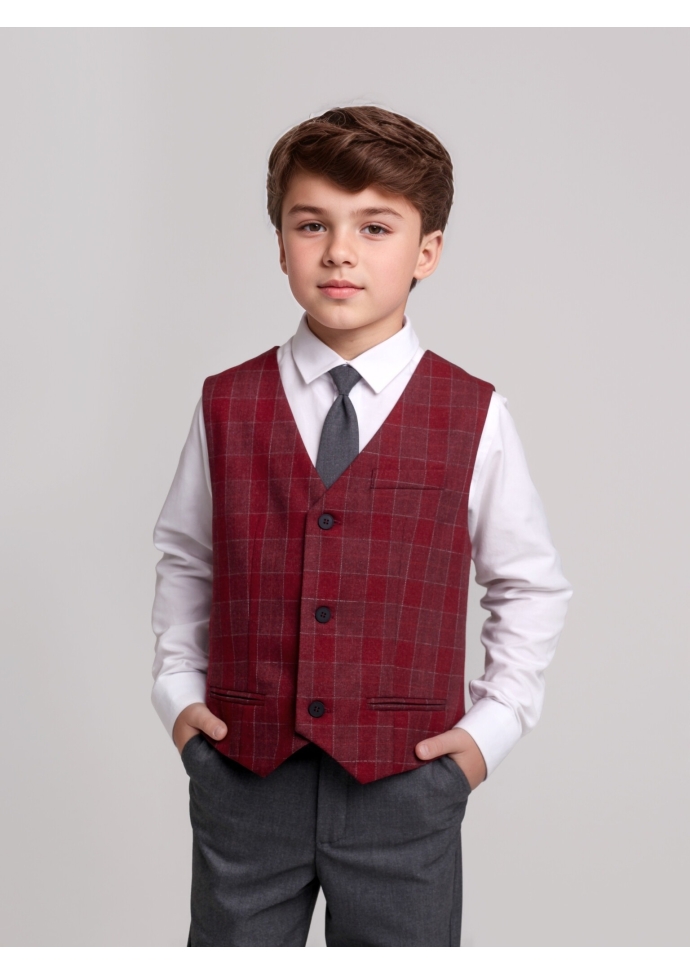 Костюм для мальчика бордовый  KCN0561