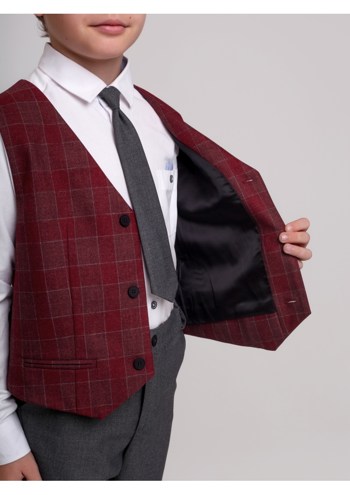 Костюм для мальчика бордовый  KCN0561