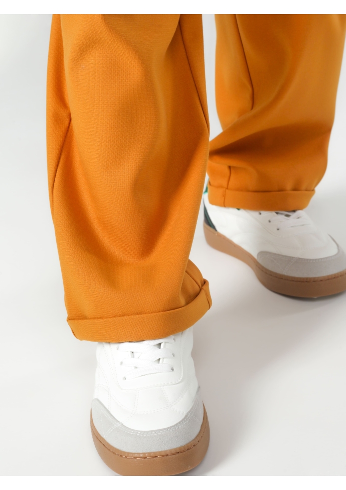 Детский костюм для мальчика горчичный: жилет и брюки свободного кроя, стильный комплект Nino Kids KCN0958