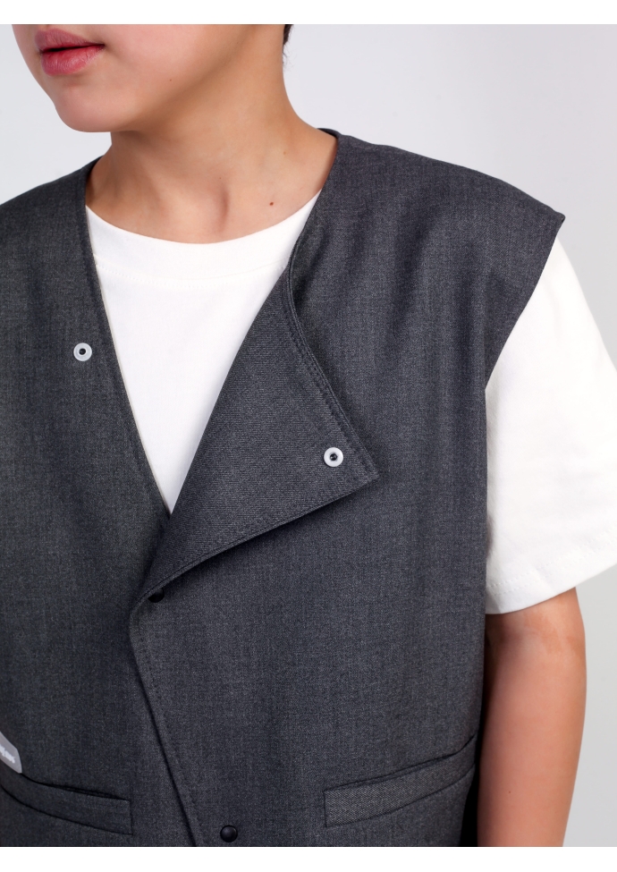 Детский костюм для мальчика серый: жилет и брюки свободного кроя, стильный комплект Nino Kids KCN0960