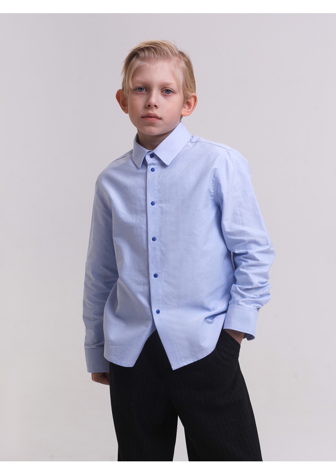 Рубашка для мальчика голубаяRBN1128
