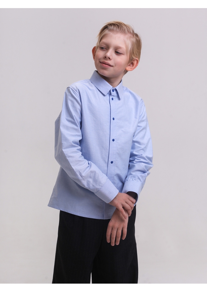 Рубашка для мальчика голубаяRBN1128